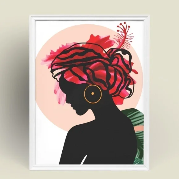 Modern Wall Art Print Tropical Girl Unframed - Picture 9 of 17